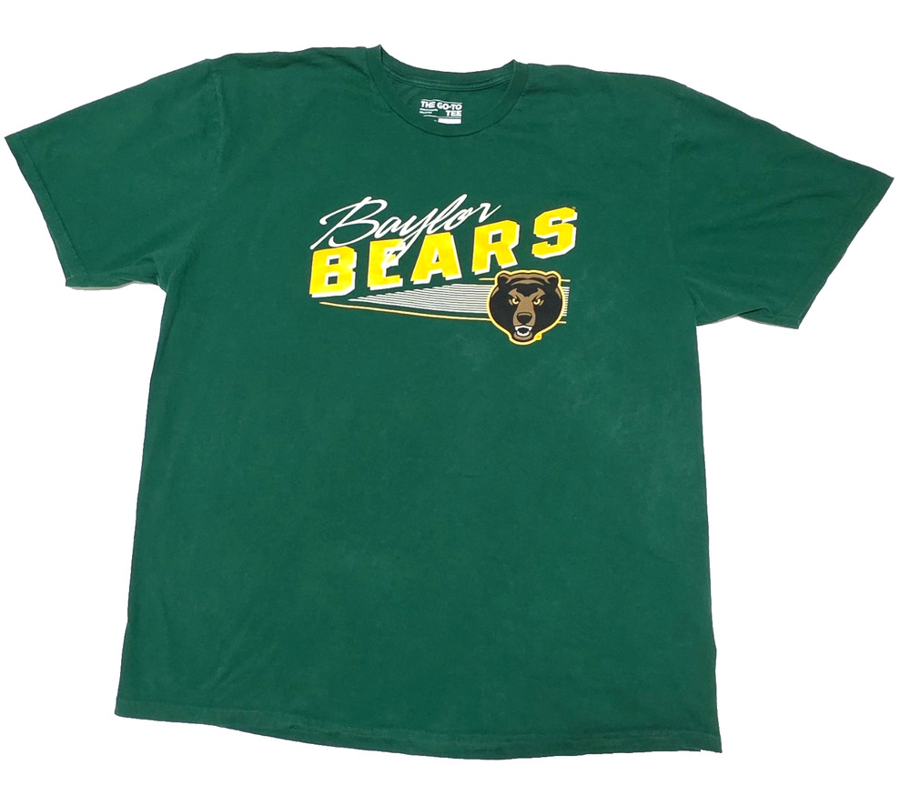 Vintage 2013 Adidas Baylor Bears T-Shirt Men's Size 2XL Green College NCAA Y2K